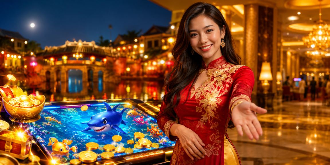 Khách chơi live casino tại Hội An dùng điện thoại trong chợ đêm