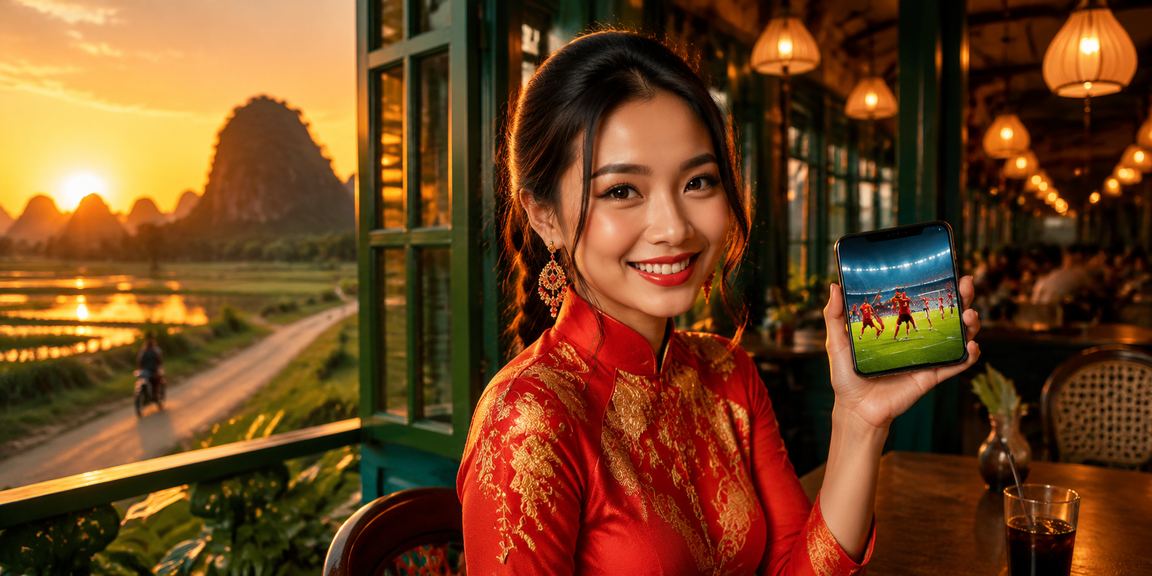 Người chơi tại Ninh Bình thưởng thức baccarat trực tuyến qua điện thoại tại quán cà phê